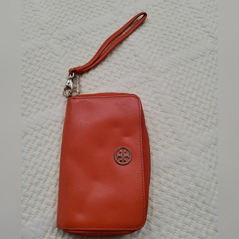 Tory Burch Orange Small Wristlet